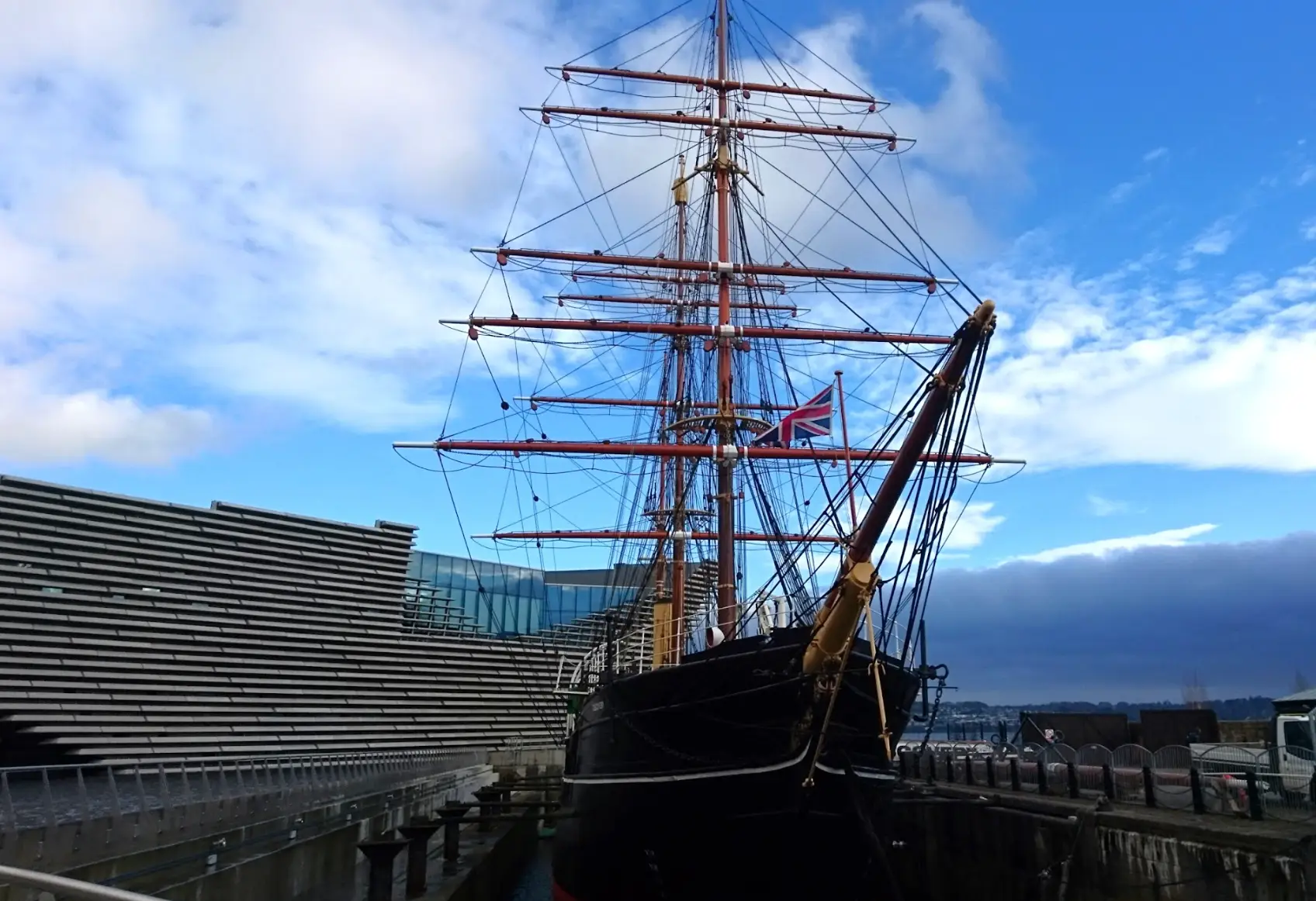 A historic sailboat in Dundee, Scotland.