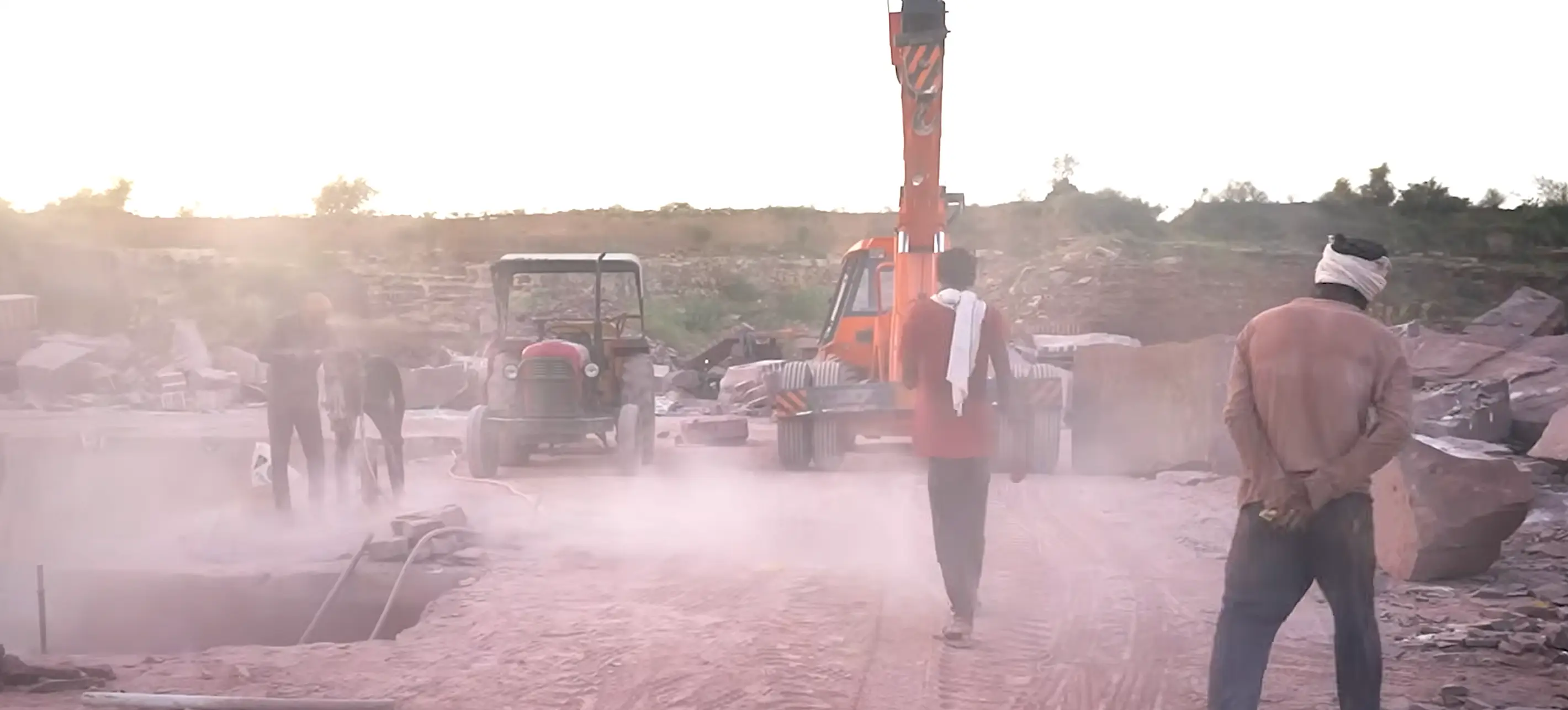 Dust at a quarry in India