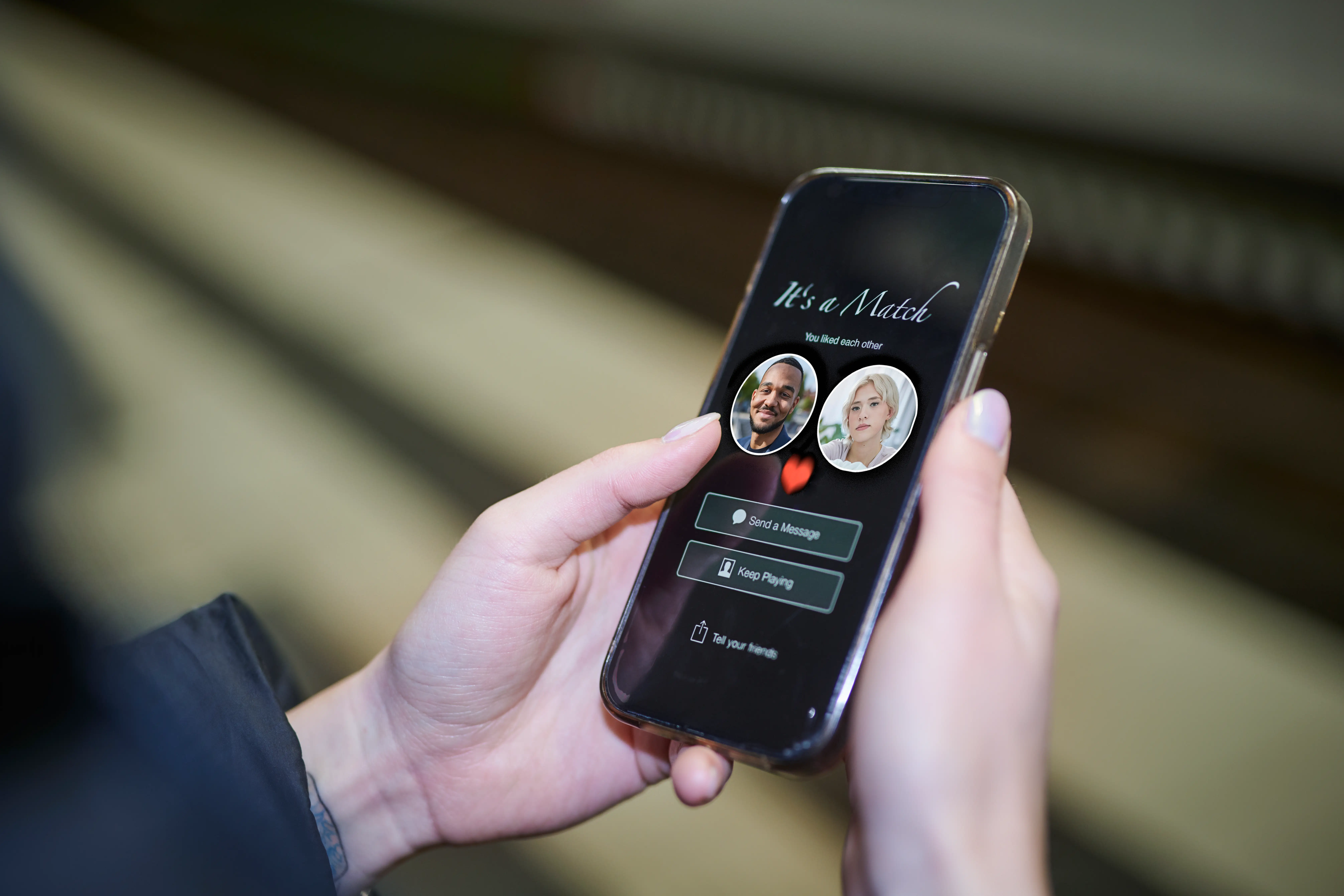 A dating app on a smart phone