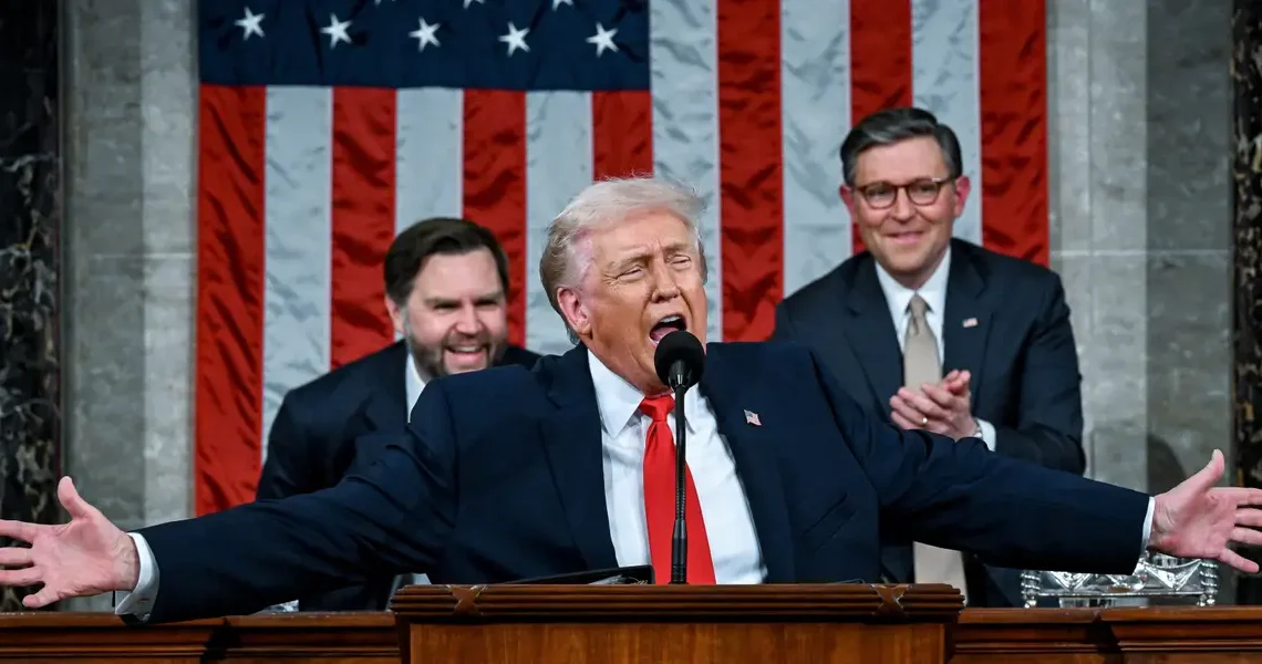 Trump calls out ‘unfortunate’ Supreme Court ruling on his signature tariffs at the State of the Union address