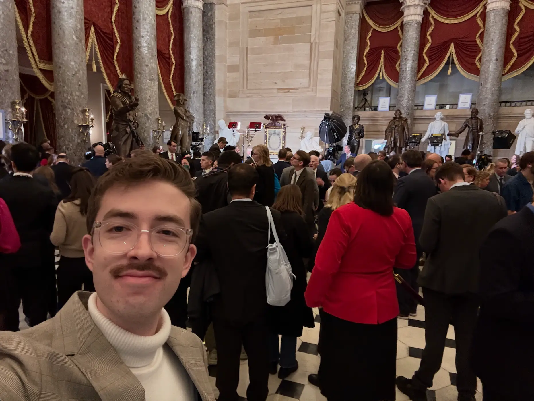 Reporter Bryan Metzger in Statuary Hall