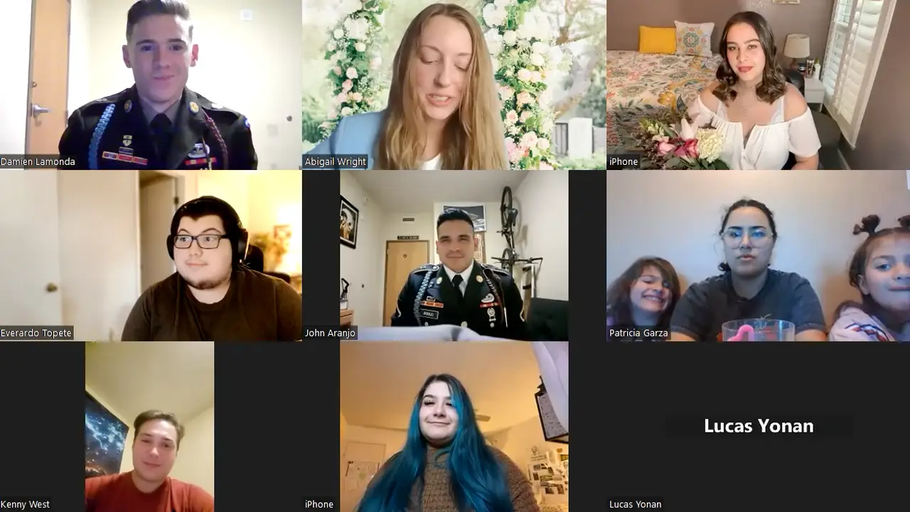 A group of people on a video call