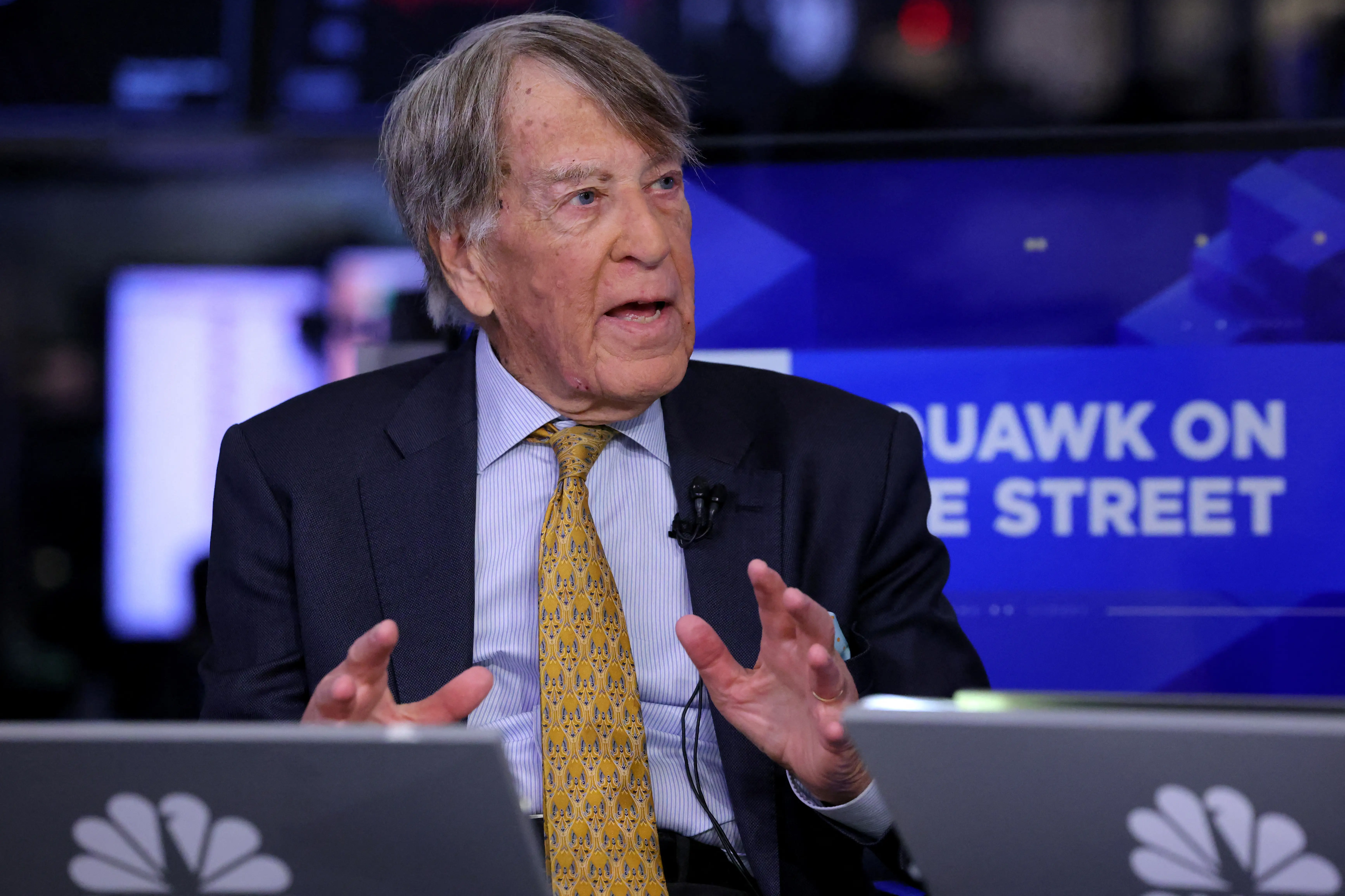 Roger Altman, Founder and Senior Chairman of Evercore, speaks during an interview at the NYSE in New York.