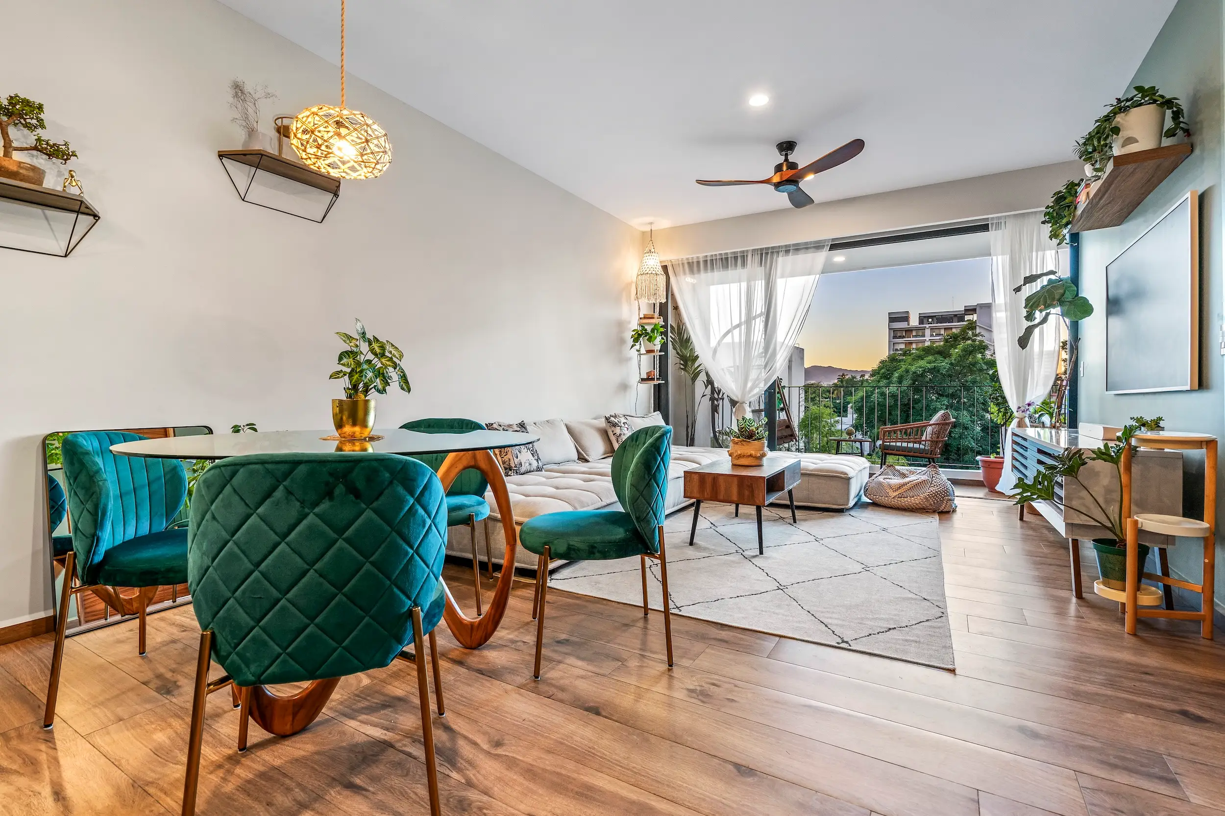 A condo living room in Mexico.