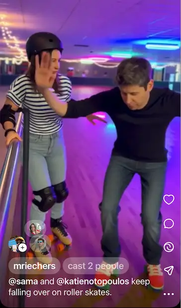 a video from sora of me and sam altman rollerskatong