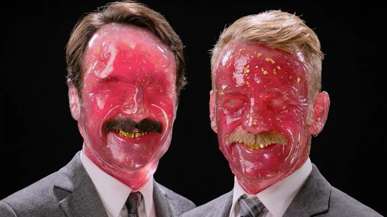 An AI-generated photo of Hans Buyse and Jan De Loore.