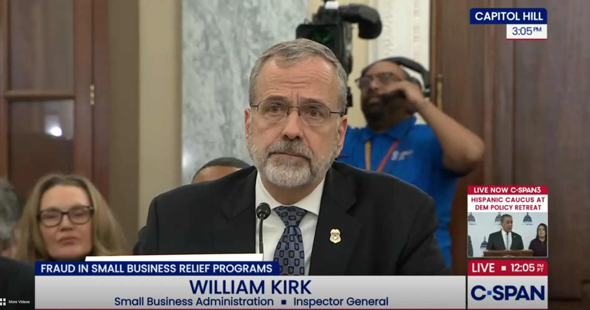 SBA IG william kirk during congressional testimony
