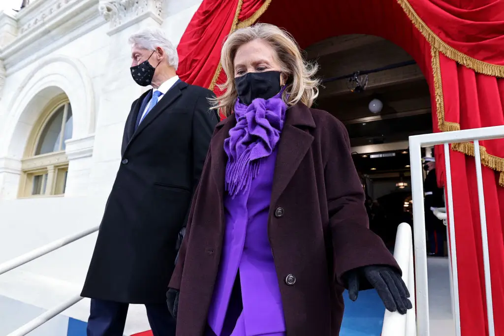 Bill Clinton and Hillary Clinton at Joe Biden's inauguration.