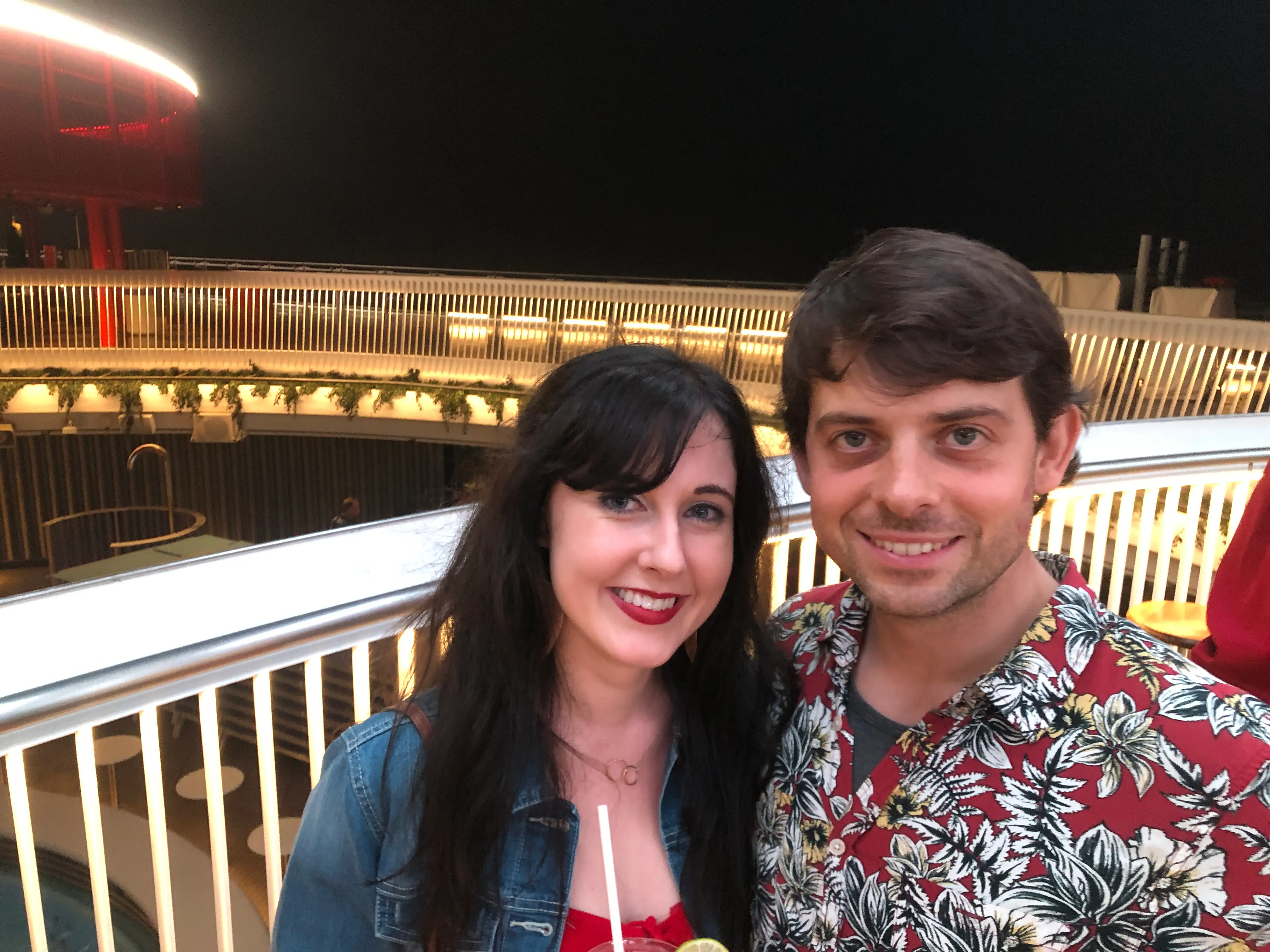 Man and woman smiling on cruise ship