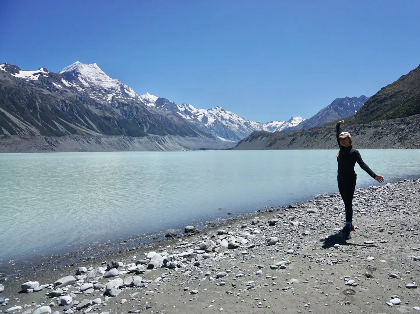 The author in New Zealand at Mount Cook National Park