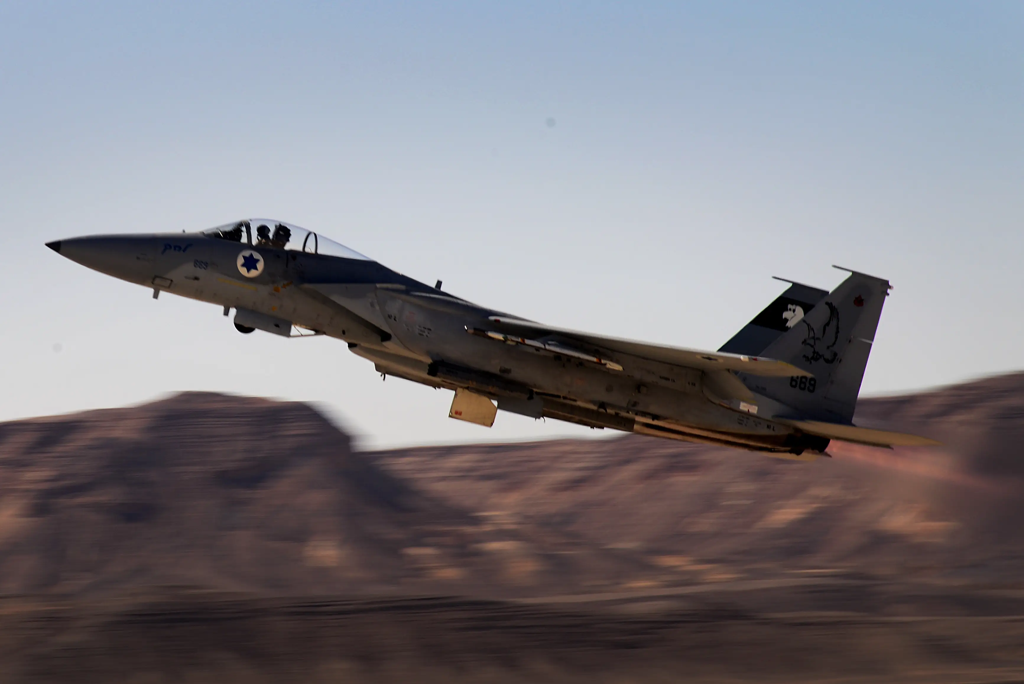 An Israeli F-15C Buzz launches for a sortie in support of exercise Juniper Falcon, May 7, at Uvda Air Base, Israel.