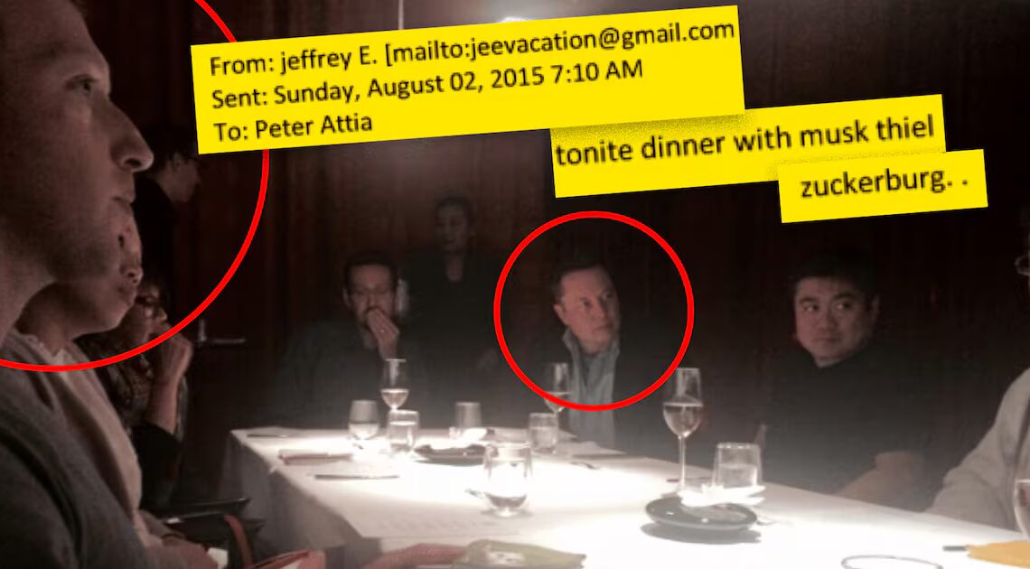 Epstein’s Secret Pic of ‘Wild’ Dinner With Tech Titans Exposed
