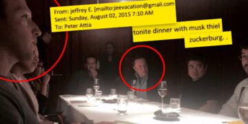 Epstein’s Secret Pic of ‘Wild’ Dinner With Tech Titans Exposed