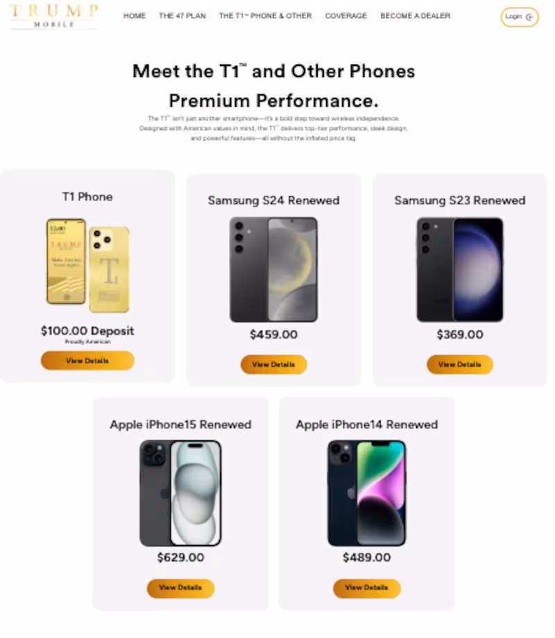 Trump Mobile website