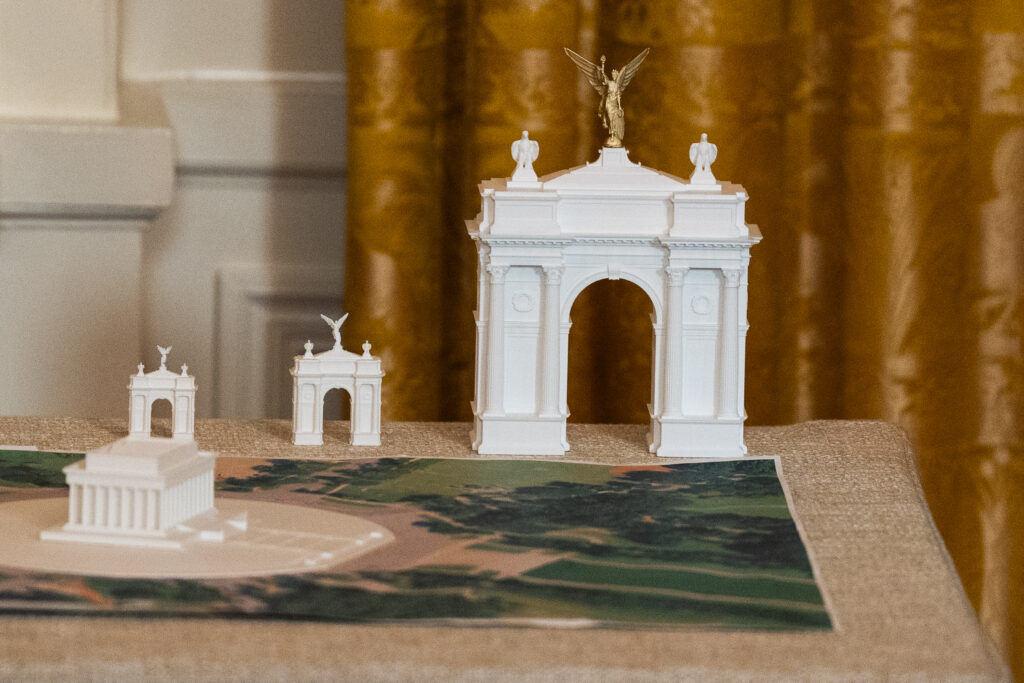 Veterans sue over Trump’s planned 250-foot arch, citing cemetery views