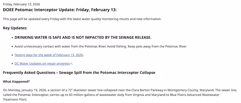 Notice from the Department of Energy and Environment.