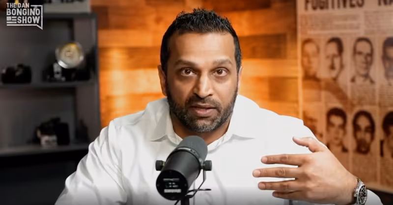 Kash Patel while being interviewed by Dan Bongino.