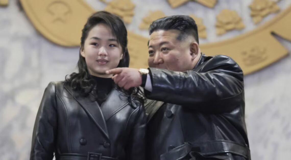 Kim Jong Un and His Teen Daughter Dress Up in Leather for War Flex