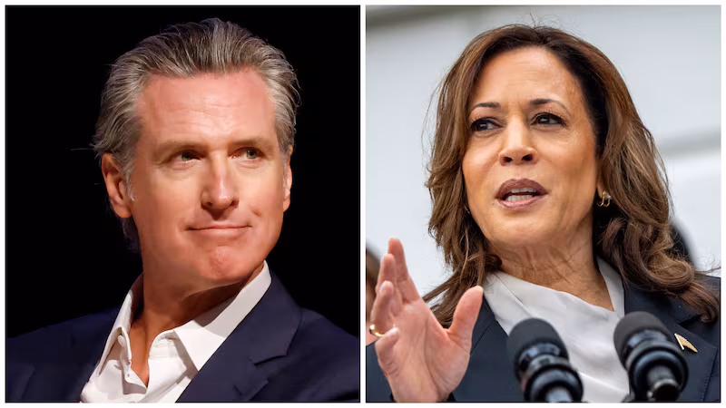 Gavin Newsom and Kamala Harris