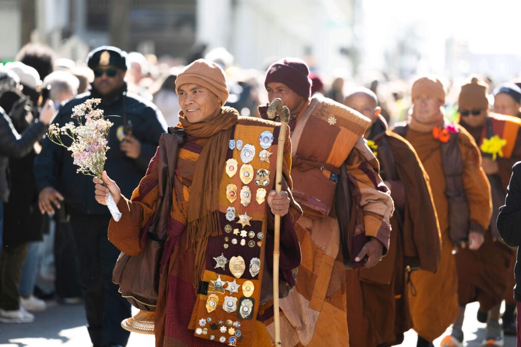 Monks walking for peace draw massive crowd in Richmond. Next stop: D.C.
