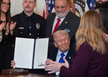 Trump again centers crime in immigration debate with White House vigil