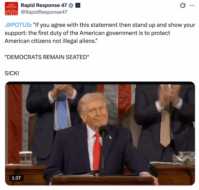 Rapid Response 47 post about SOTU
