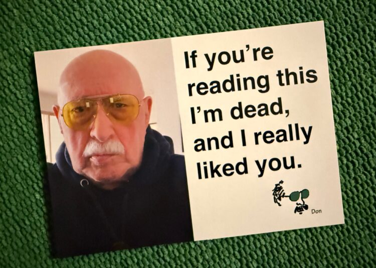 A postcard arrived: ‘If you’re reading this I’m dead, and I really liked you’