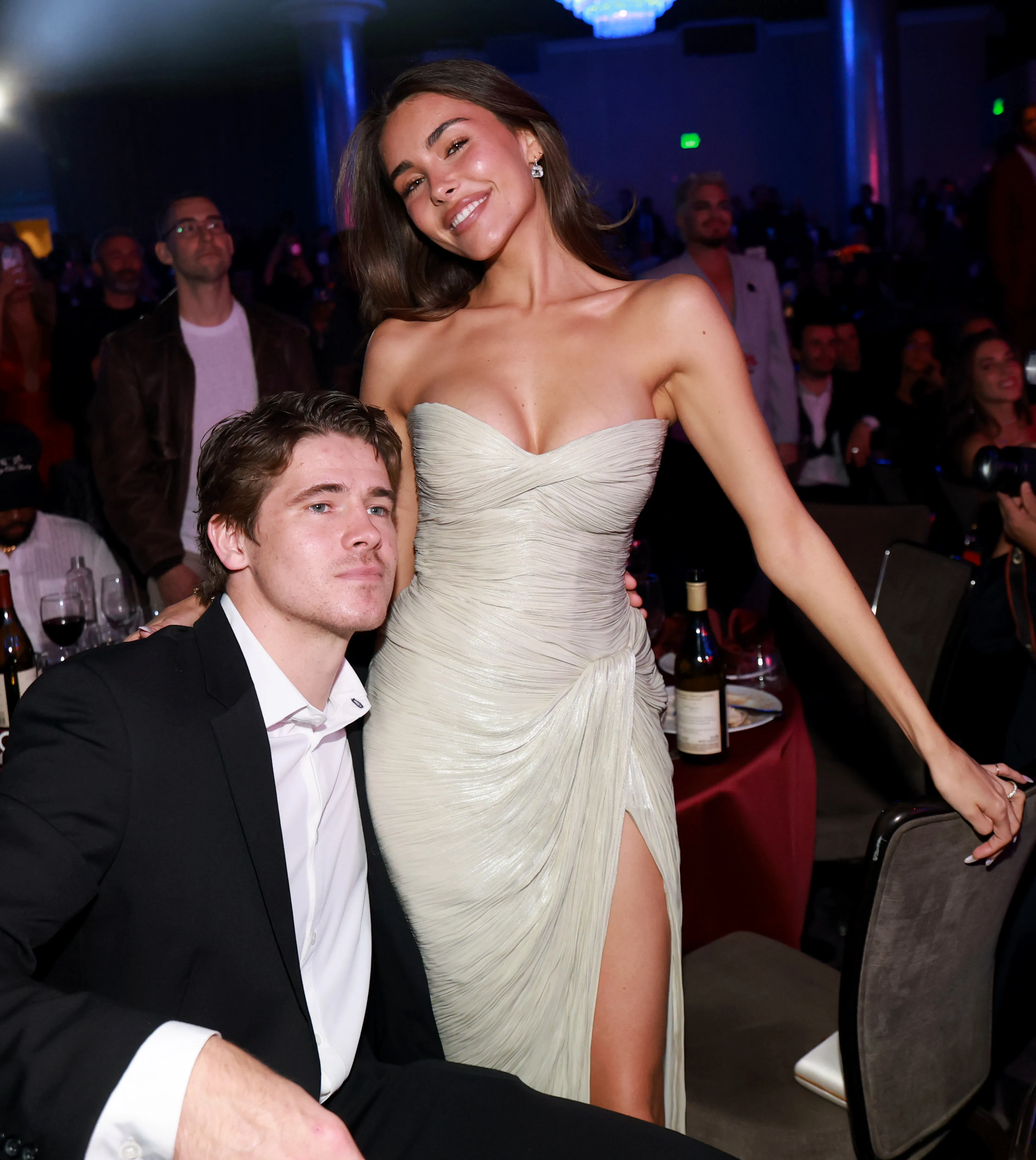 Justin Herbert and Madison Beer attends the 68th GRAMMY Awards Pre-GRAMMY Gala 