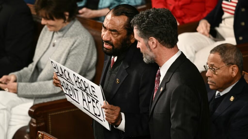 Security Escorts Rep. Al Green Out of State of the Union Over ‘Black People Aren’t Apes’ Sign