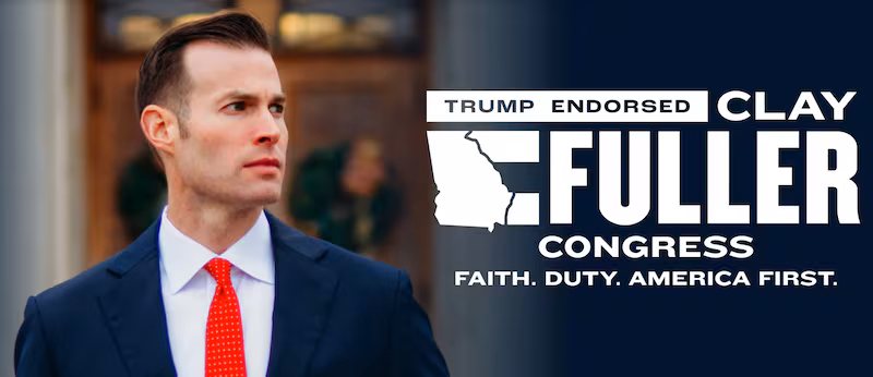 Fuller put Trump's endorsement front and center on his campaign website.
