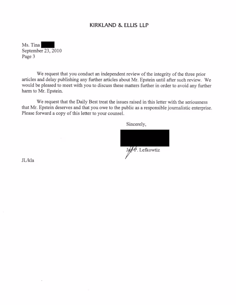 Kirkland & Ellis inquiry letter