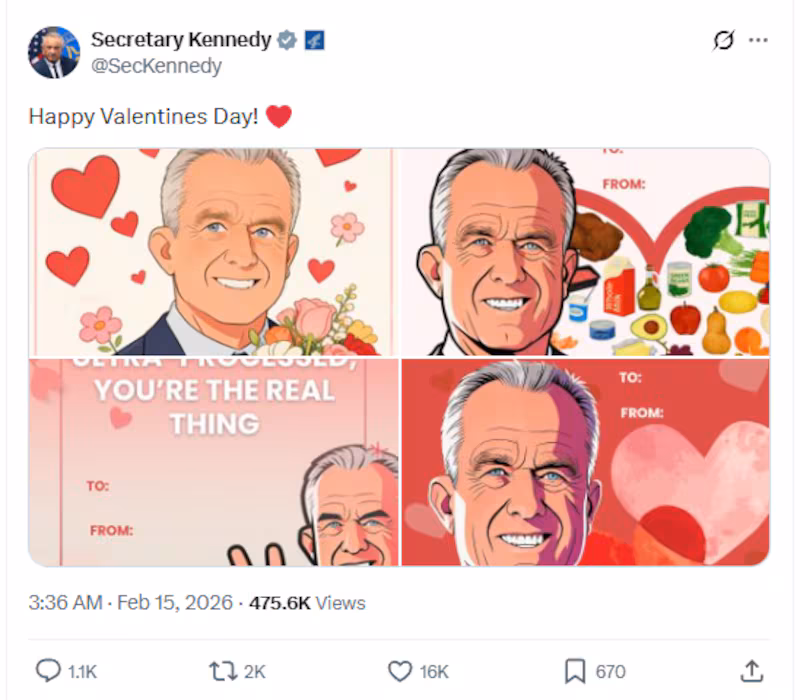 Valentine's Day memes shared by RFK Jr.