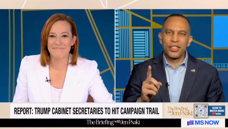 Hakeem Jeffries speaking to Jen Psaki.