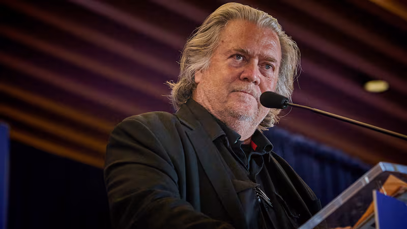 Steve Bannon speaks at the National Conservatism Conference in Washington D.C., Sept. 3, 2025. (Photo by Dominic Gwinn / Middle East Images via AFP) (Photo by DOMINIC GWINN/Middle East Images/AFP via Getty Images)