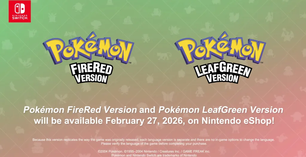 Pokémon FireRed & LeafGreen Switch 2