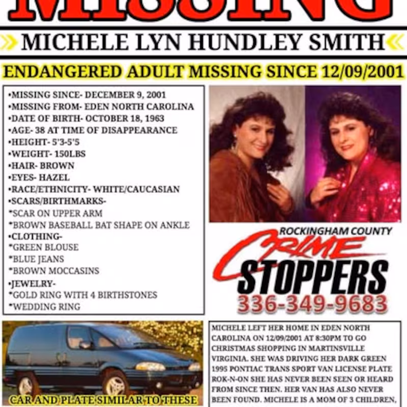 Missing person's poster.