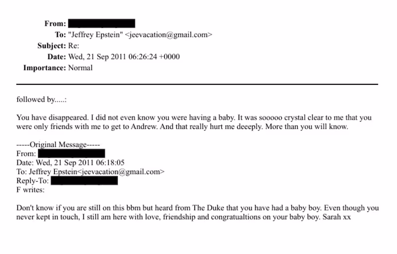 sarah ferguson email to epstein