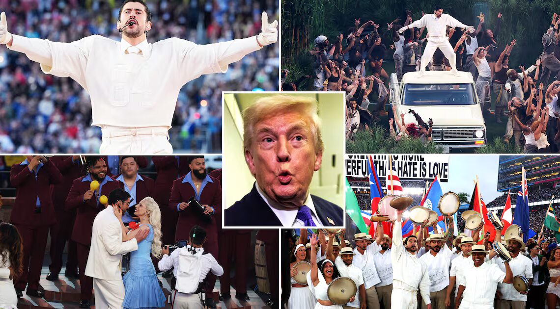 Hypocrite Trump Busted Showing Bad Bunny’s Show at His Own Super Bowl Party