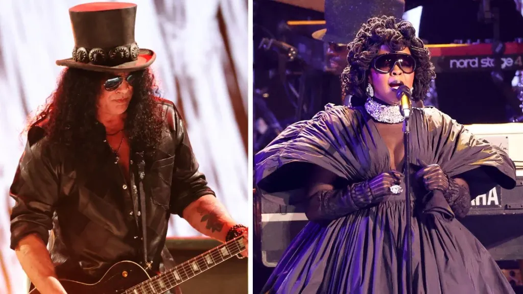 Slash and Lauryn Hill at the 2026 Grammy Awards (Getty Images)