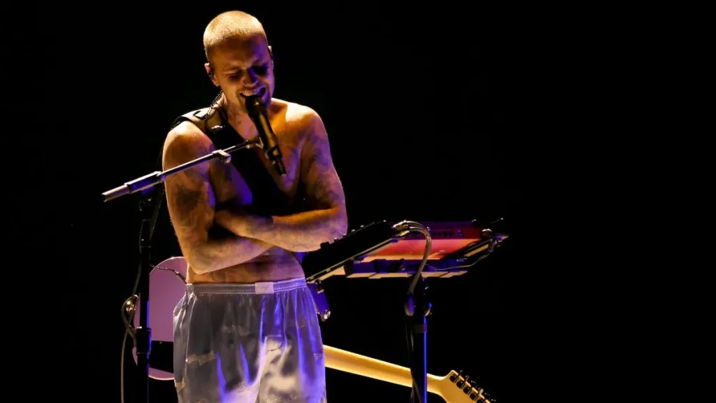 Justin Bieber performing at the 2026 Grammys (Getty Images)