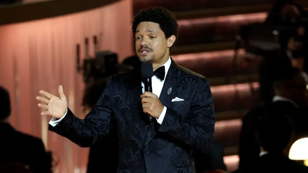 Trevor Noah hosting the 2026 Grammy Awards (Getty Images)