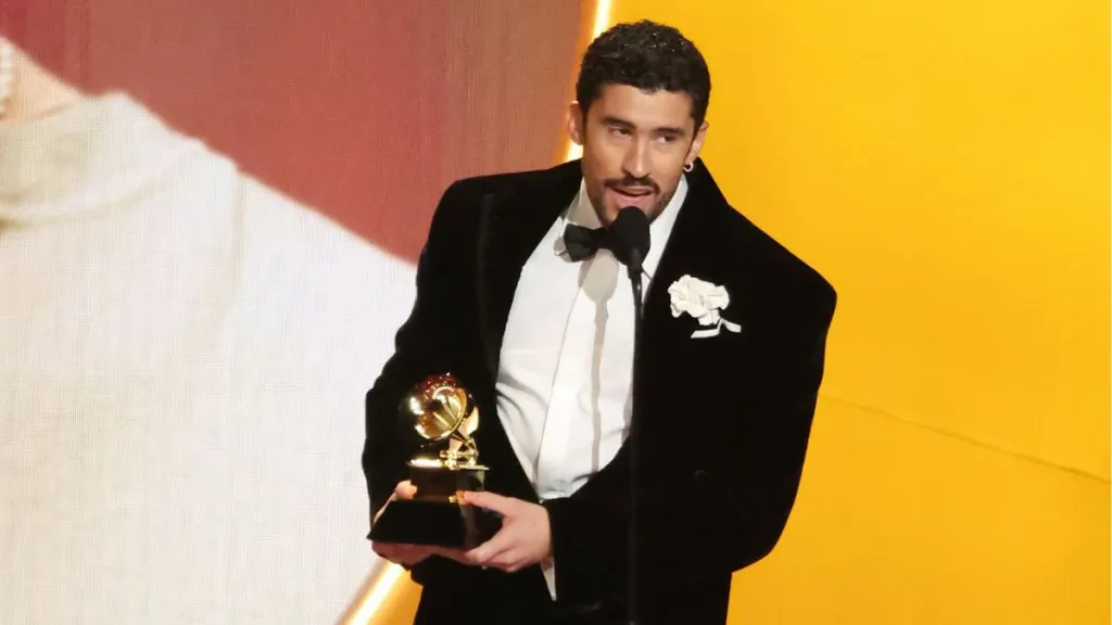 Bad Bunny at the 2026 Grammy Awards (Getty Images)