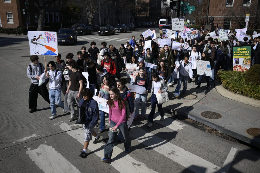 D.C. students walk out of school and fill the city’s streets to protest ICE