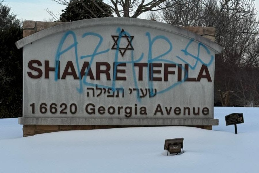 ‘We will not cower,’ rabbi says after antisemitic vandalism of Md. synagogue