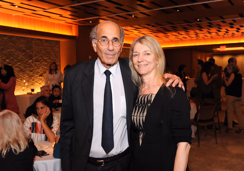 NEW YORK, NY - JULY 26: Dr. Richard Axel of Columbia University and President, Chan Zuckerberg Science, Breakthrough Prize Laureate Cori Bargmann attend Breakthrough Prize Foundation event honoring photographer Brigitte Lacombe at Le Bernardin Prive on July 26, 2017 in New York City. (Photo by Craig Barritt/Getty Images for Breakthrough Prize)