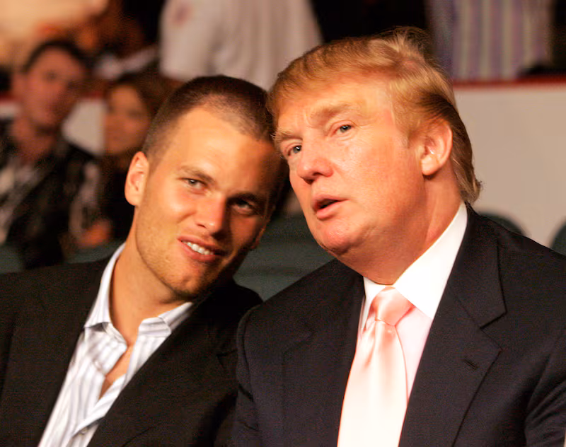 Tom Brady chats with Donald Trump in 2005.
