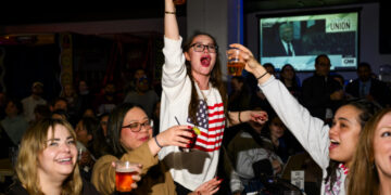 They drank free until Trump’s first insult. The beer flowed longer than expected.