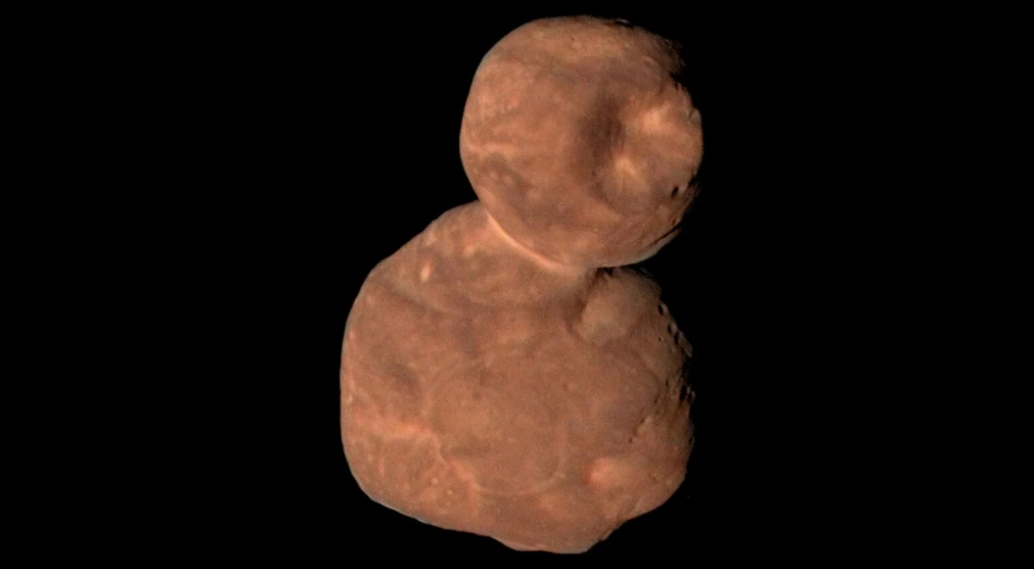 What Built the Dusty Red ‘Snowman’ Floating in Space?
