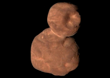 What Built the Dusty Red ‘Snowman’ Floating in Space?