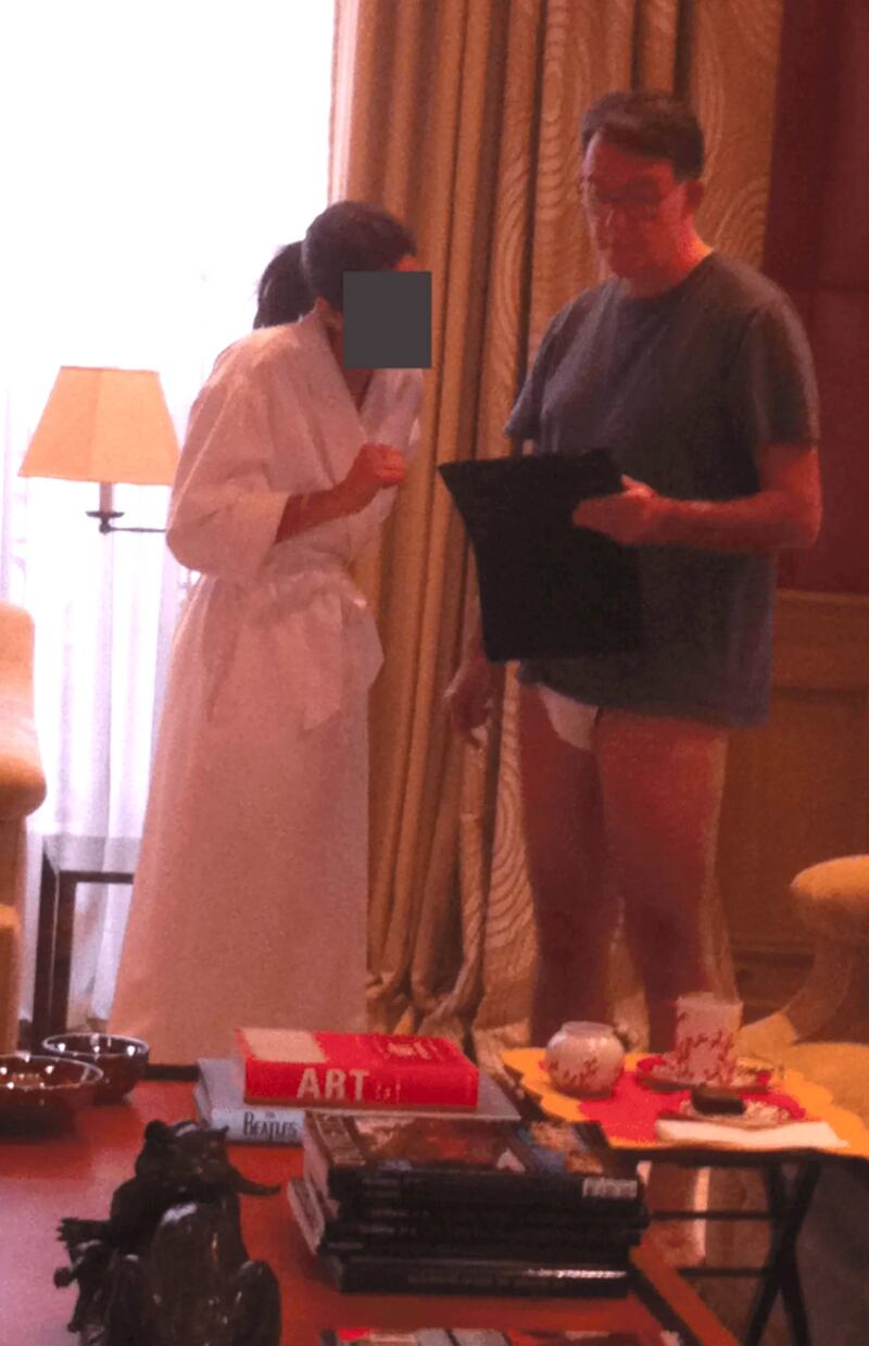 An image of Mandelson, in his underwear with an unidentified woman, was released by the DOJ.